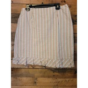 Harold's women's stripped skirt with pleated ruffle hem size 12